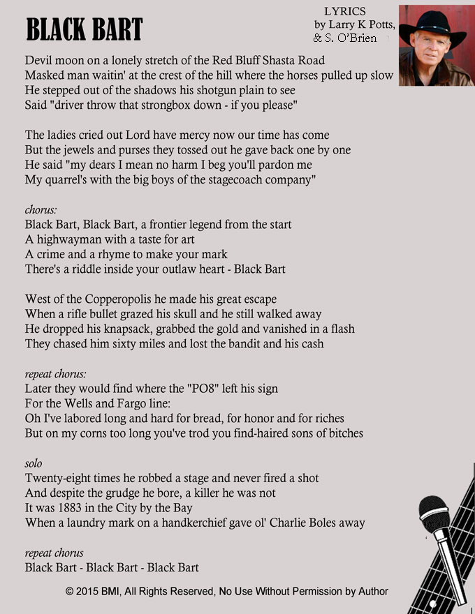 The Ballad of Black Bart Lyrics